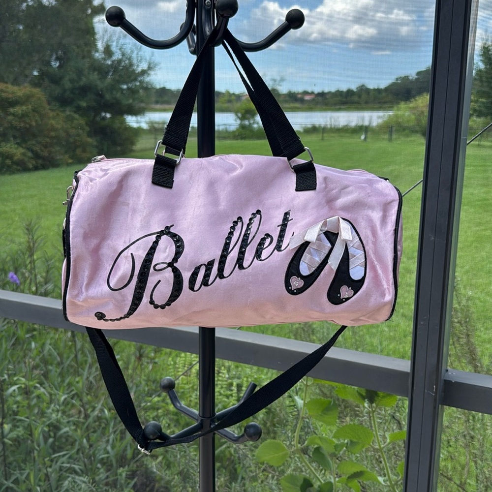 Vintage Pretty Pink satin Ballet dance bag